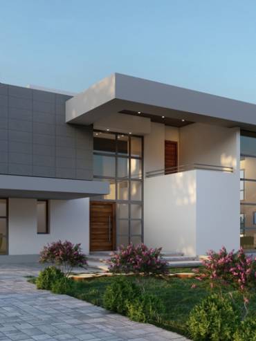 Beautiful Residential House Morning View, Luxury Villa, 3D House Rendering, Beautiful Villa Exterior, Modern Villa, Modern House View